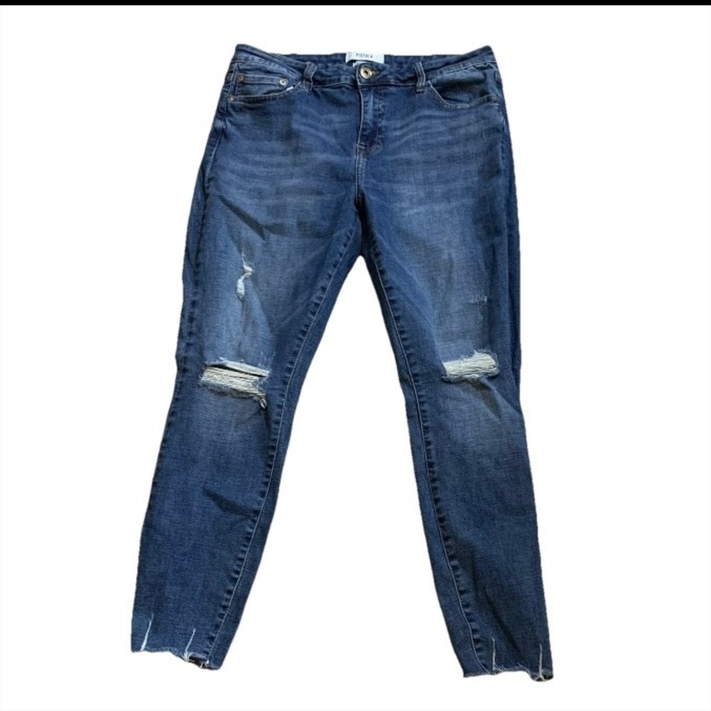 Pistola Lanissa Ankle Jeans Wimen Sz 32 (31x25) Raw Hem‎ Skinny 10" Rise